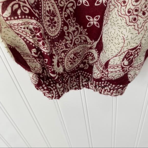 Elephant Burgundy Ruched Waist Harem Pants Small - Picture 5 of 8